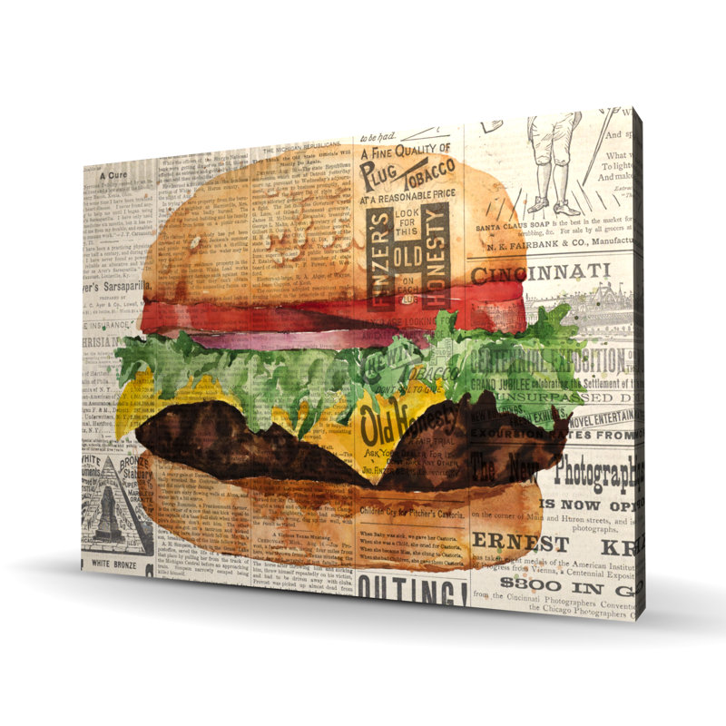 Toile «Cheeseburger» toute de style rétro | Décoration intérieure