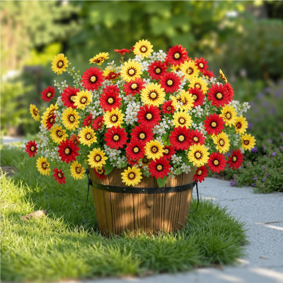 6 paquets de fleurs artificielles en plein air pour résister aux rayons UV et aux plantes