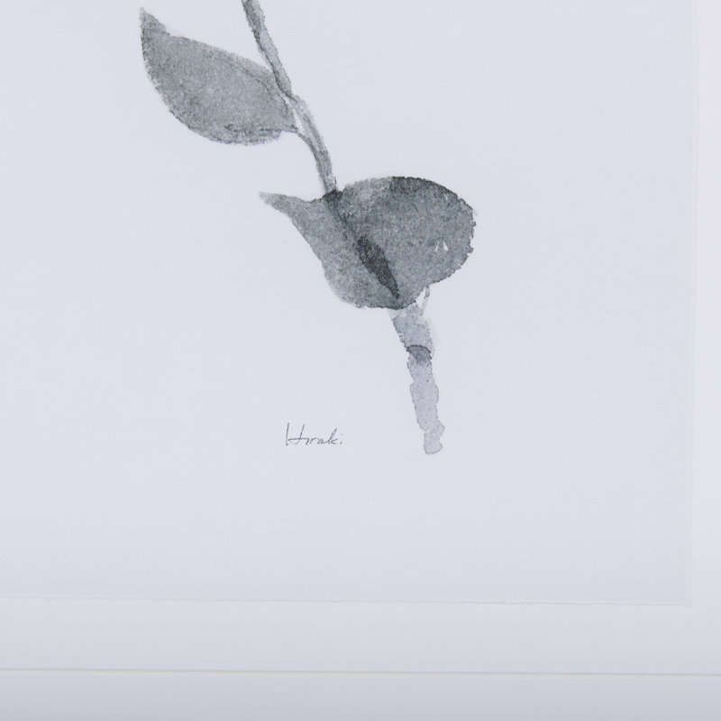 Feuille ombre portée à la main, reproduction d'art encadrée sous verre, 27.0L x 1.8W x 33.0H, Leaf Shadow III
