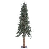 Alpine 9' Dark Green Pine Artificial Christmas Tree with 500 Clear/White Lights with Stand