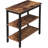 End Table, Simple Rustic Side Table With 3-Tier Storage Shelf, Narrow Nightstand For Small Spaces, For Living Room, Bedroom,Easy Assembly, Industrial Design, Rustic Brown And Black BF14BZ01