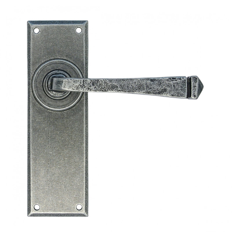 Avon Latch Door Handle Kit, Pewter Patina