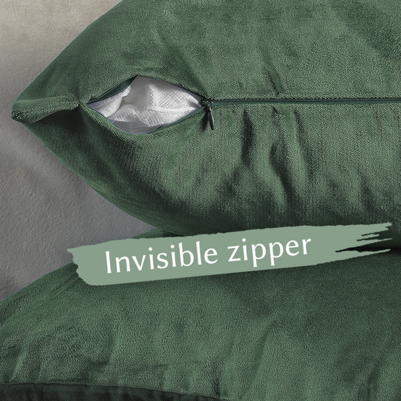 Matte Velvet Pillow Cover, 20" x 20", 32 Bottle Green