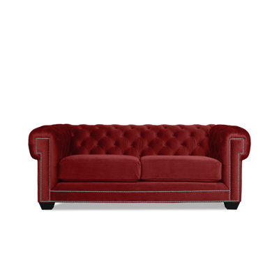 Canapé Chesterfield en velours avec coussins réversibles Atticus