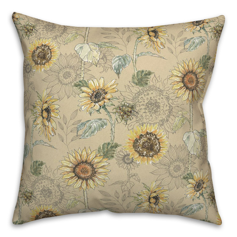 Coussin décoratif en polyester / mélange de polyester, Jaune