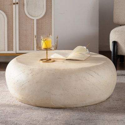 Tables basses élégantes en fausse pierre et cocktail, conception ronde en oxyde de magnésium pour les espaces de vie