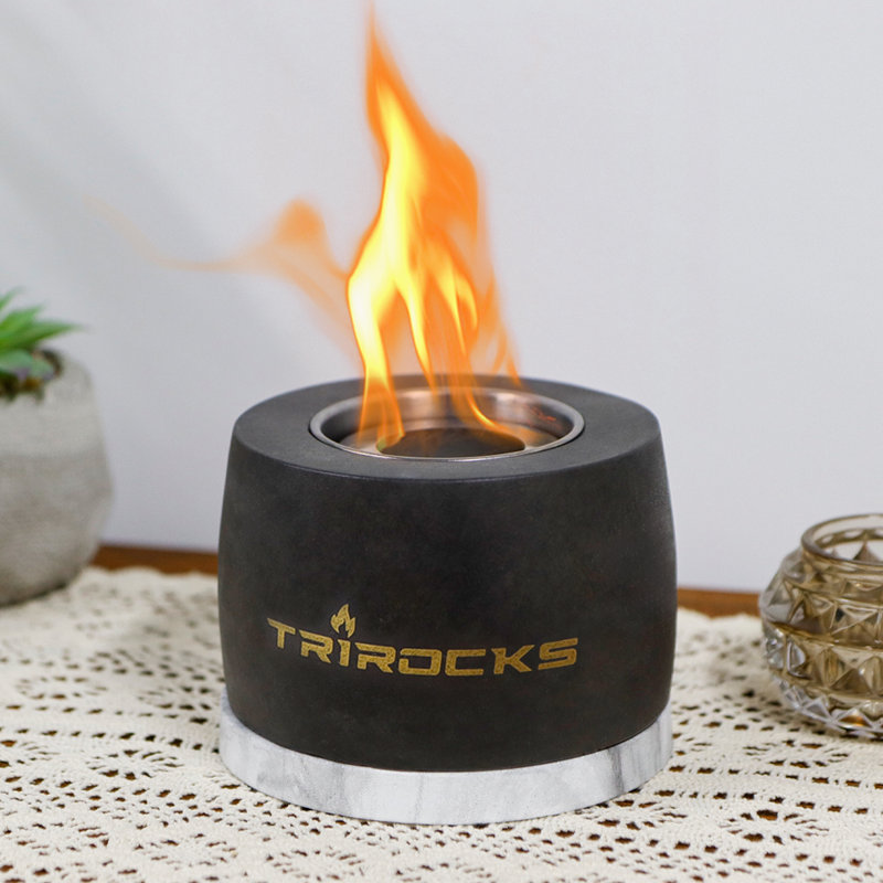 Concrete Bio-Ethanol Outdoor Tabletop Fireplace with Flame Guard