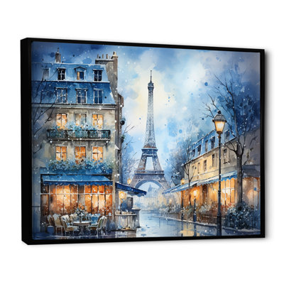 Grey Urban Parisian street III - Paris Framed Canvas Print