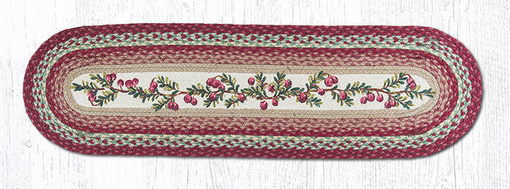  Cranberries Oval Patch Runner, 13"x48"
