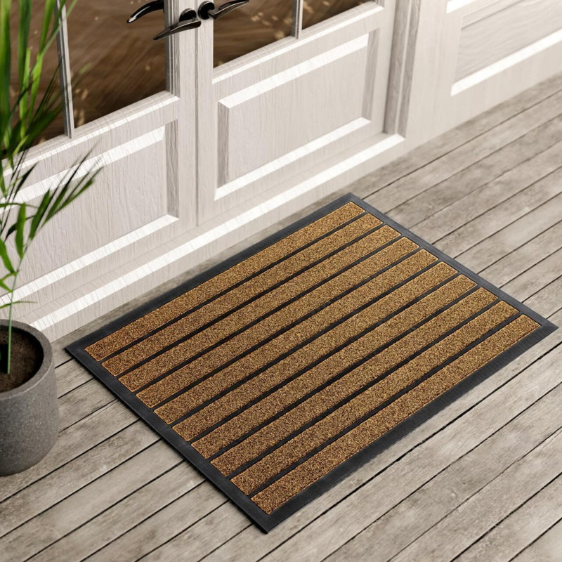 Tapis de porte durable - Tapis d'entrée extérieur antidérapant - Paillasson avant à profil bas, Plastique, L 24 po x L 36 po