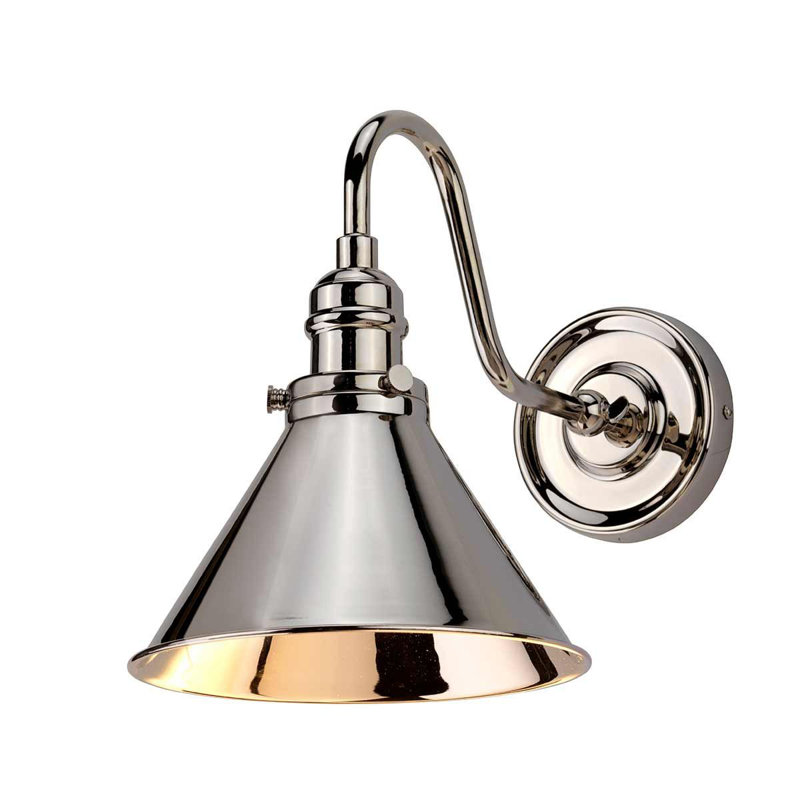 Evie Armed Sconce, Polished Nickel