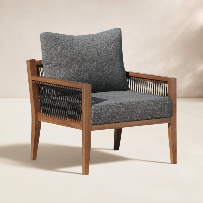 Méridienne Rooney, Gris foncé, Acacia foncé