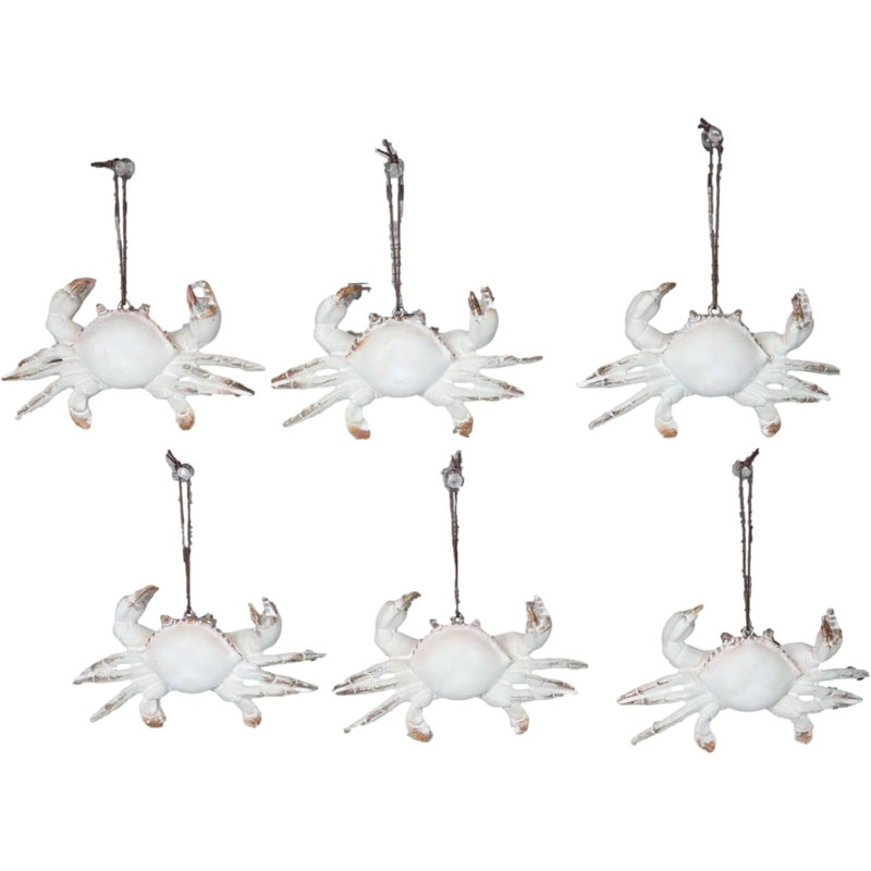 Ensemble de 6 décorations de cintres de plage décoratives, H 3 po x l 5,25 po x P 1,25 po, Blanc