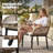 5pcs Rattan Metal Patio Dining Set With Umbrella Hole, Zippered Cushions-459965313-459965319-459965312