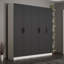 Meuble de couloir moderne de couleur anthracite 88,6 x 82,7 x 13,8 pouces | 100% panneau de particules enduit de mélamine, épaisseur: 0,7 pouce | Conception élégante pour l'organisation du vestibule, solution de rangement durable et élégante-102346897