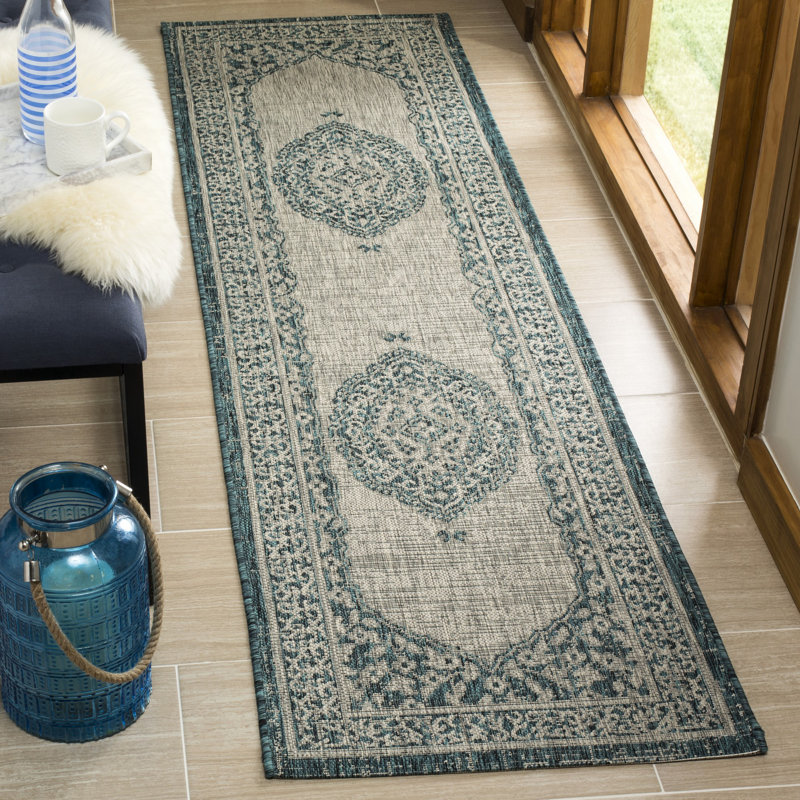 Amedee Performance Oriental Indoor/Outdoor Area Rug, Runner 2'3" X 10'