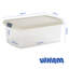 Wham Clip 3x 7L Rectangular Plastic Storage Boxes with Secure Clip Lock Lids. L:39 x W:24 x H:10.5cm Clear/Green Milieu/Stone-107097804