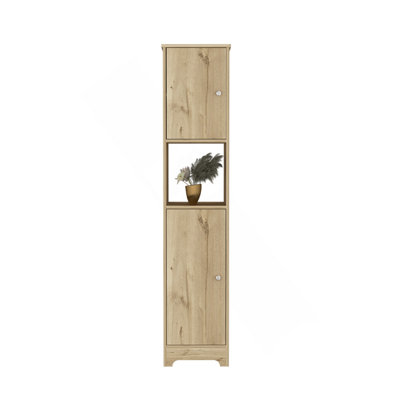 Linen Cabinet Albany, Four Interior Shelves, Light Oak Finish