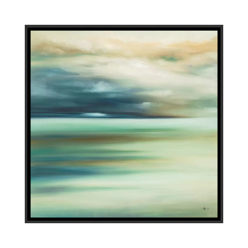 « scape 108 », impression sur toile, H 18 po x l 18 po x P 1,5 po, Toile avec cadre noir, Pas de tapis