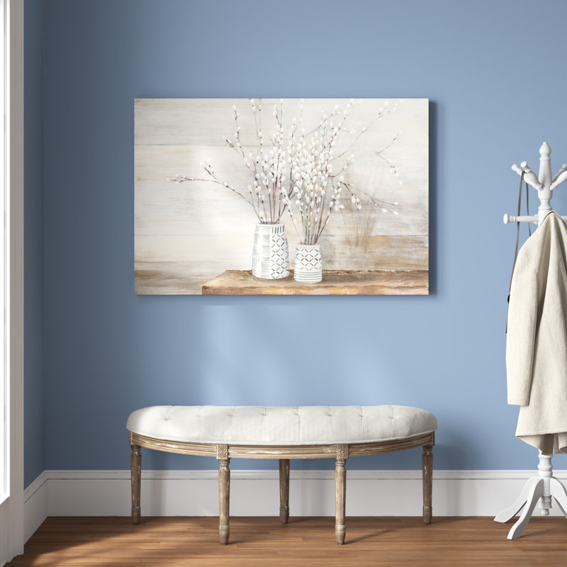 Nature morte avec des dessins de Julia Purinton - peinture sur toile tendue, H 32 po x l 48 po, Impression sans cadre