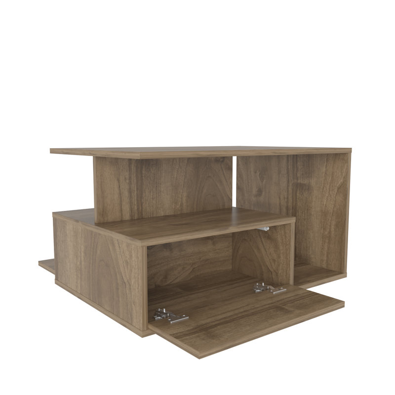 Moyock Block Coffee Table with Storage, Walnut