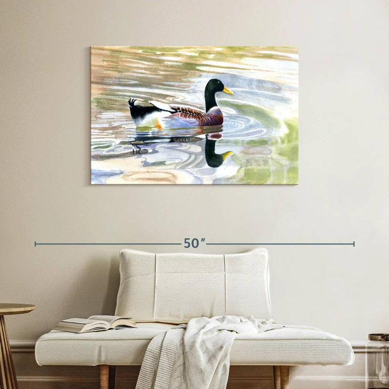 Brampt Duck Water Reflection, 26" H x 39" W