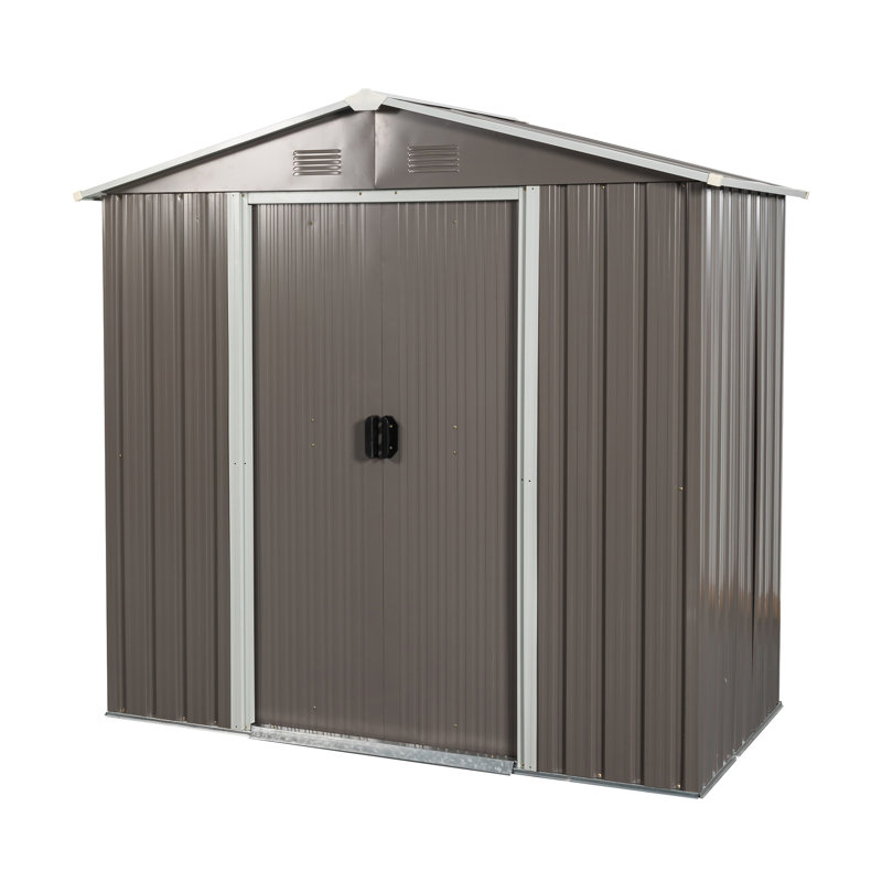 Remise de rangement extérieure en métal 8 pi x 4 pi avec base en métal