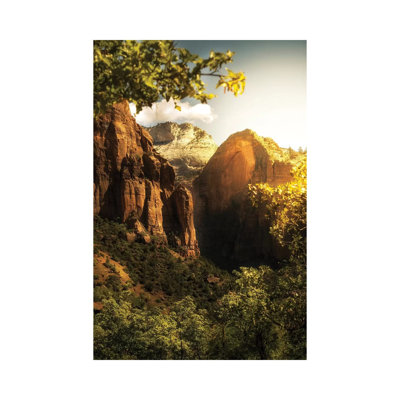 Golden Sunrise in Zion Canyon National Park 1 Piece Wrapped Canvas Wall Art