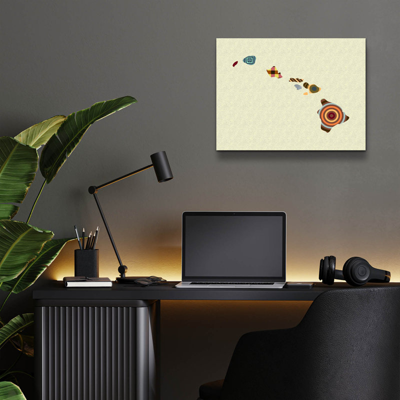«Hawaii State Map» par Lanre Adefioyue, H 12 po x l 16 po x P 0,13 po