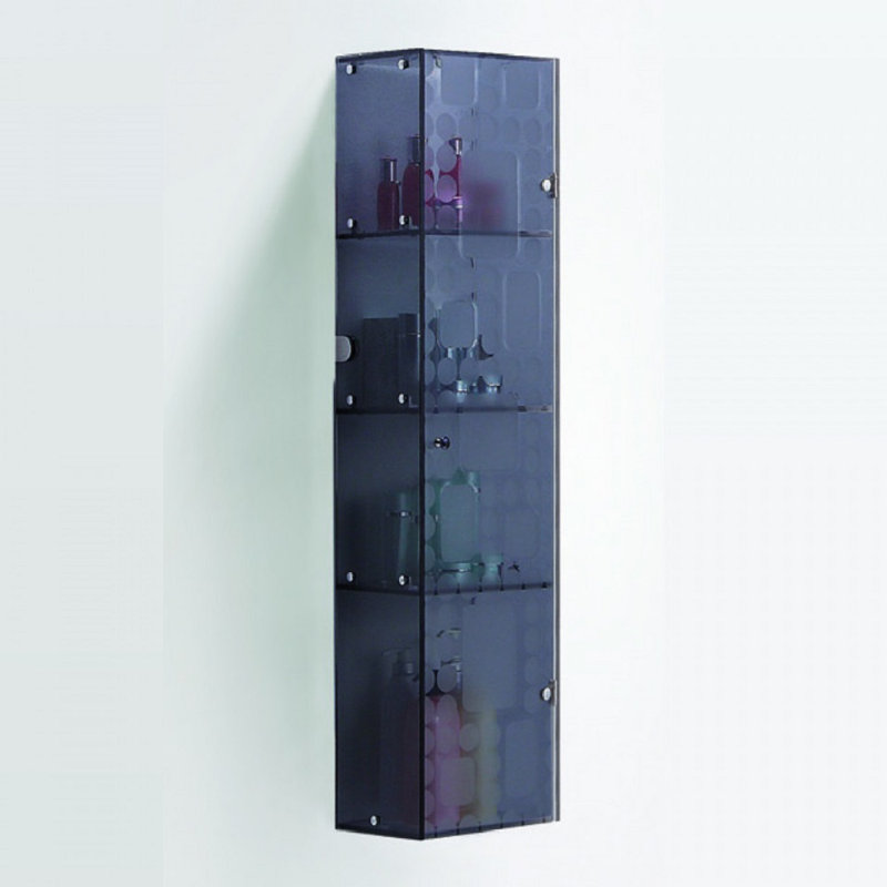 Frederika Glass Wall Bathroom Cabinet, Gray Crystal