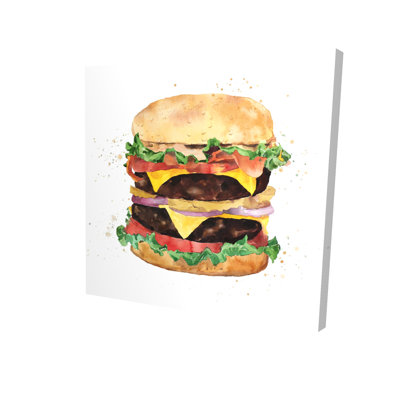 All Dressed Double Cheeseburger Print On Canvas