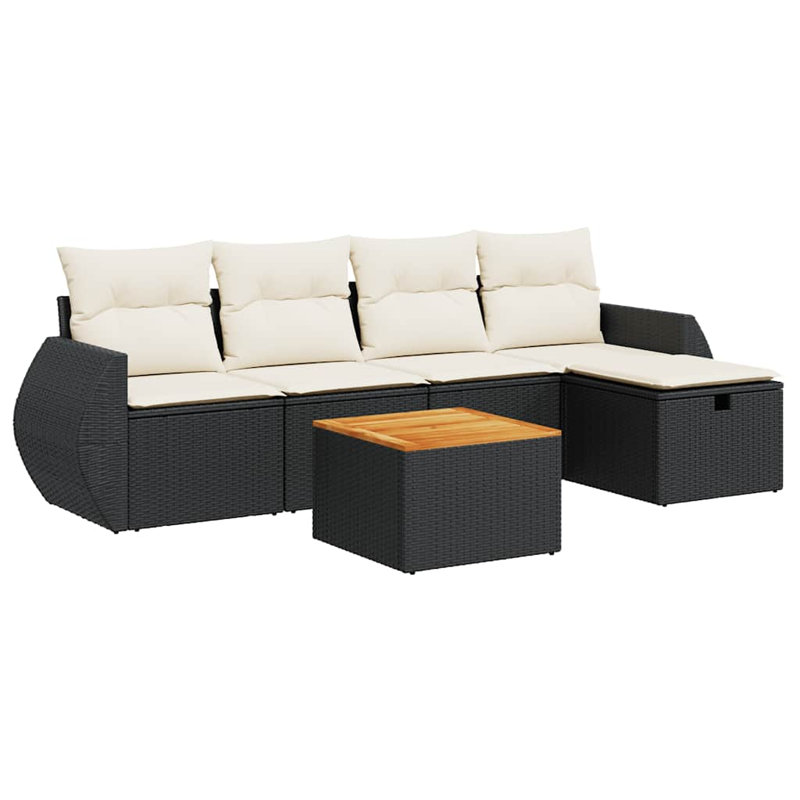 Ensemble de canapé de jardin en rotin PE 6 pièces Vidaxl