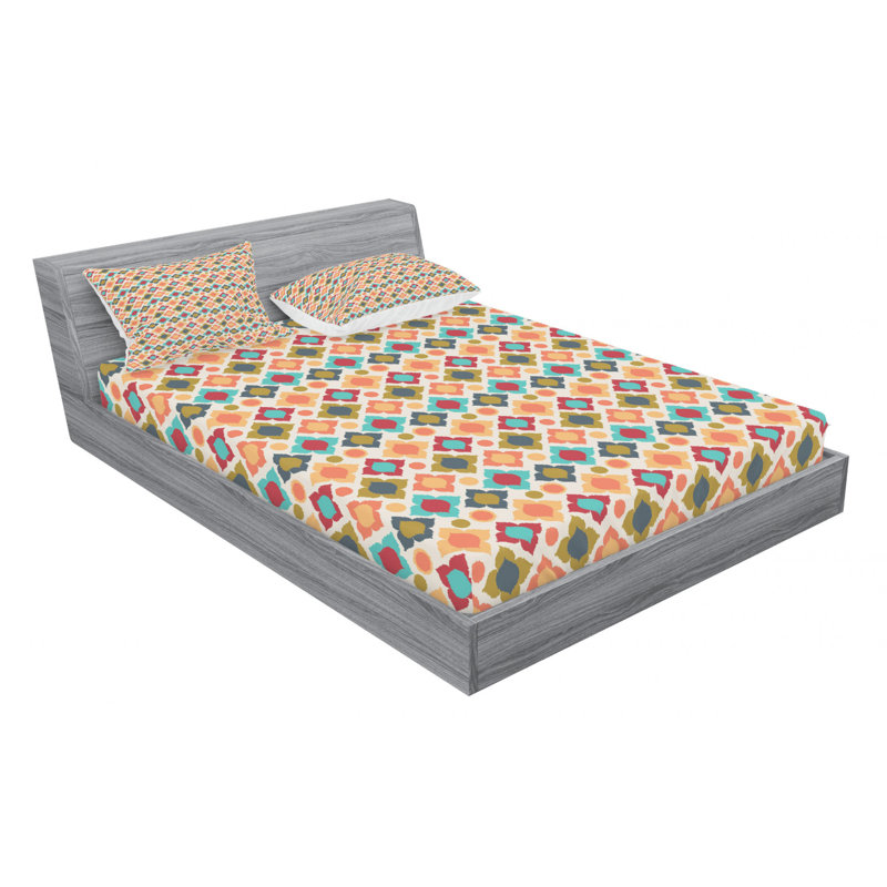 Microfiber Floral Sheet Set, Queen Sheet Set with Fitted Sheet
