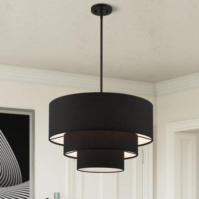 Lustre gradué à hauteur réglable à 4 lumières Bertan