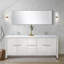 Ensemble de meuble-lavabo double 80 po X P 20 po D, plateau en quartz blanc et robinet en or rose-117980317-117980318