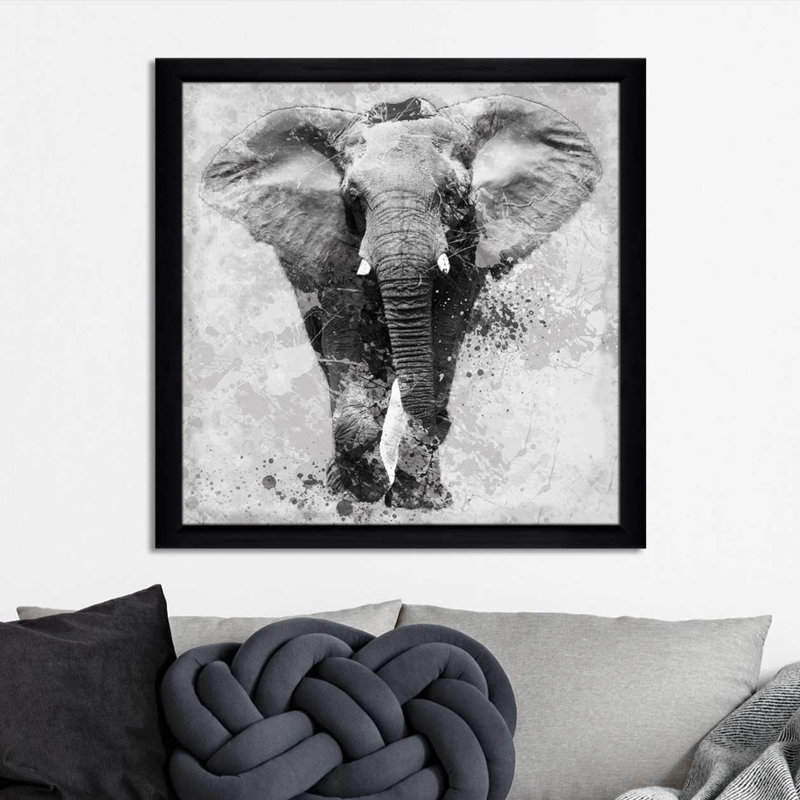« fiers éléphant », impression encadrée, H 39,5 po x l 39,5 po x P 0,75 po