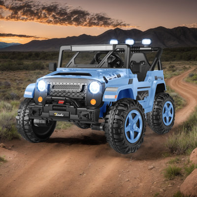 24V Ride On Toys For Big Kids With Remote Control, 2 Seater Kids Electric Car Jeep, Spacious Seat, Storage, Suspension