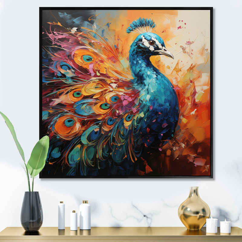Keevon Peacock Expressionist Portrait I - reproduction, H 30 po x l 30 po x P 1 po, Cadre flottant noir
