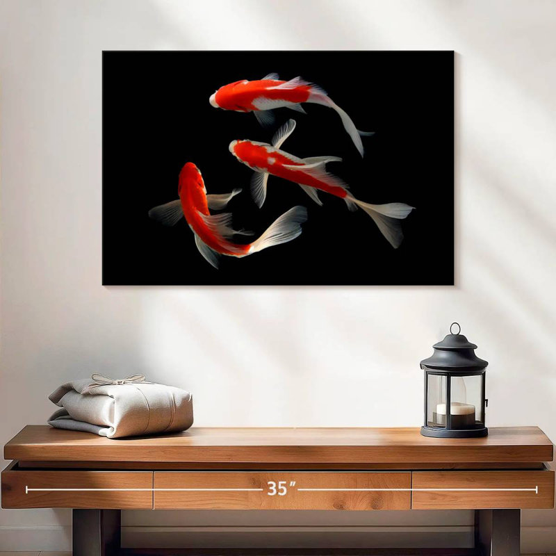 Koi Fish Trio, 24" H x 36" W