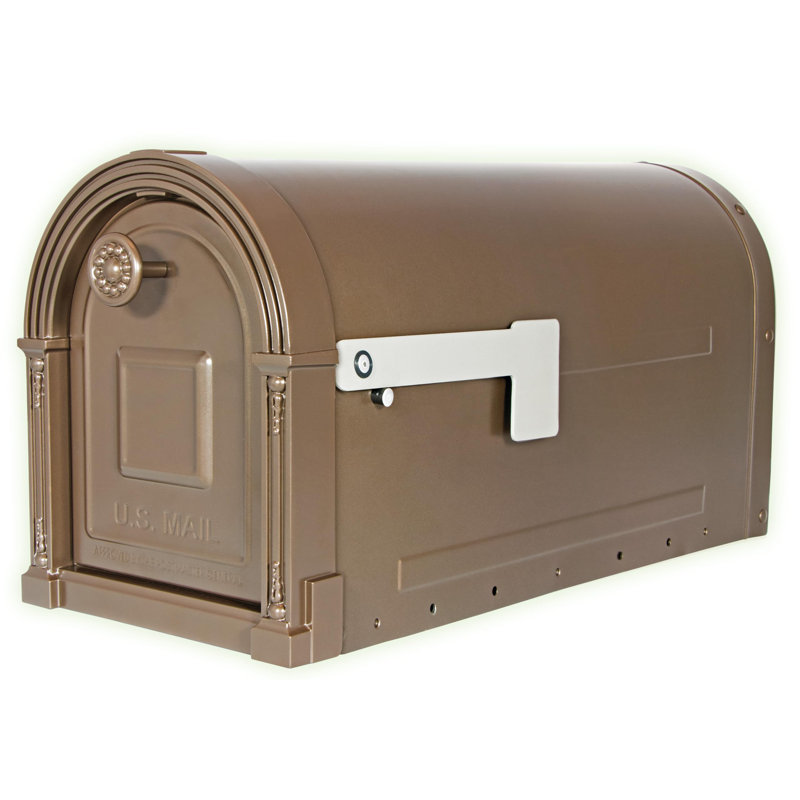 Garrison Large Venetian Bronze Steel Post Mount Mailbox
