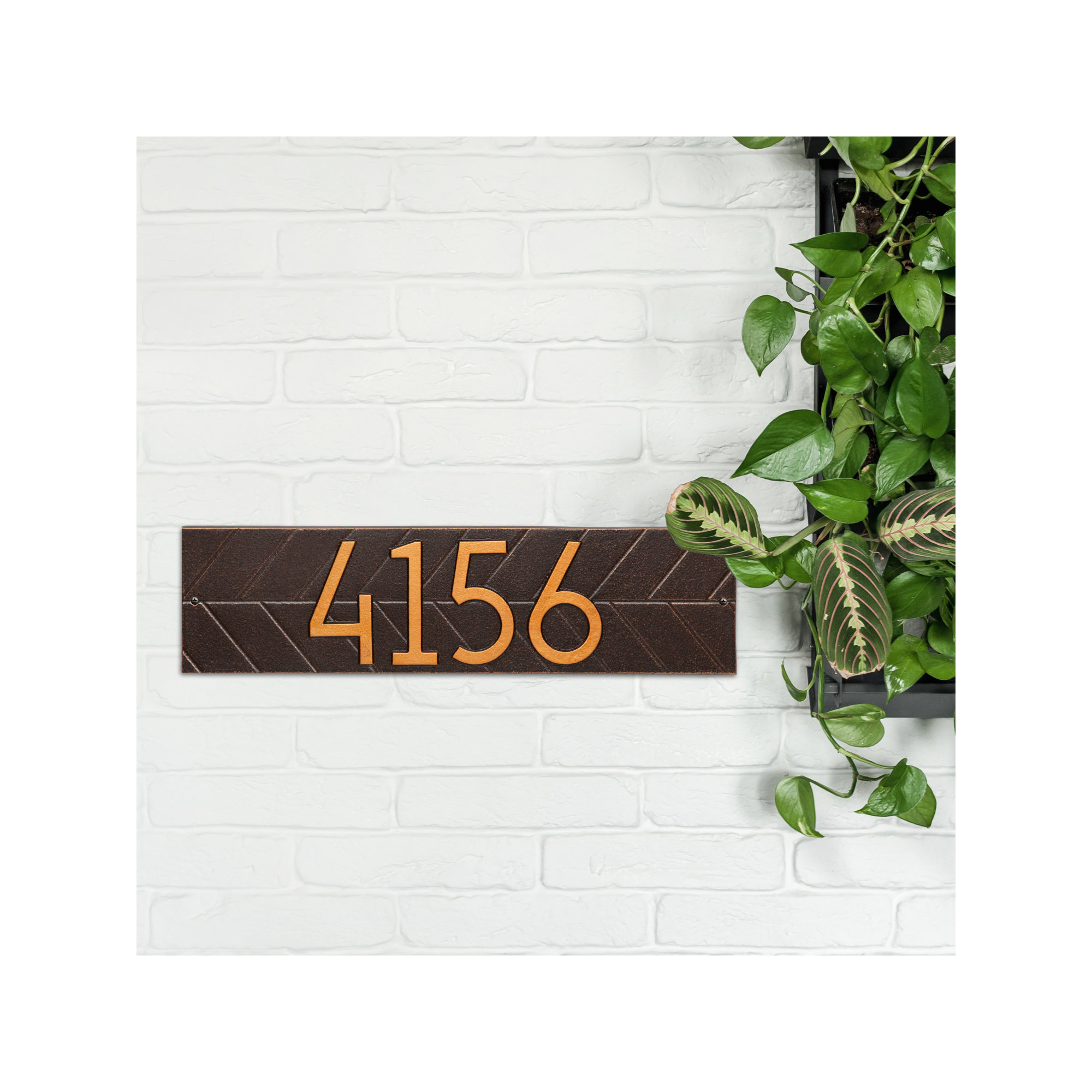 Mid-century Modern Herringbone Wall Plaque, Oil Rubbed Bronze, Yes