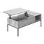Table basse, L 42 po, rectangulaire, cocktail, plateau relevable, gris, métal noir, contemporain, moderne-130087856-130087857