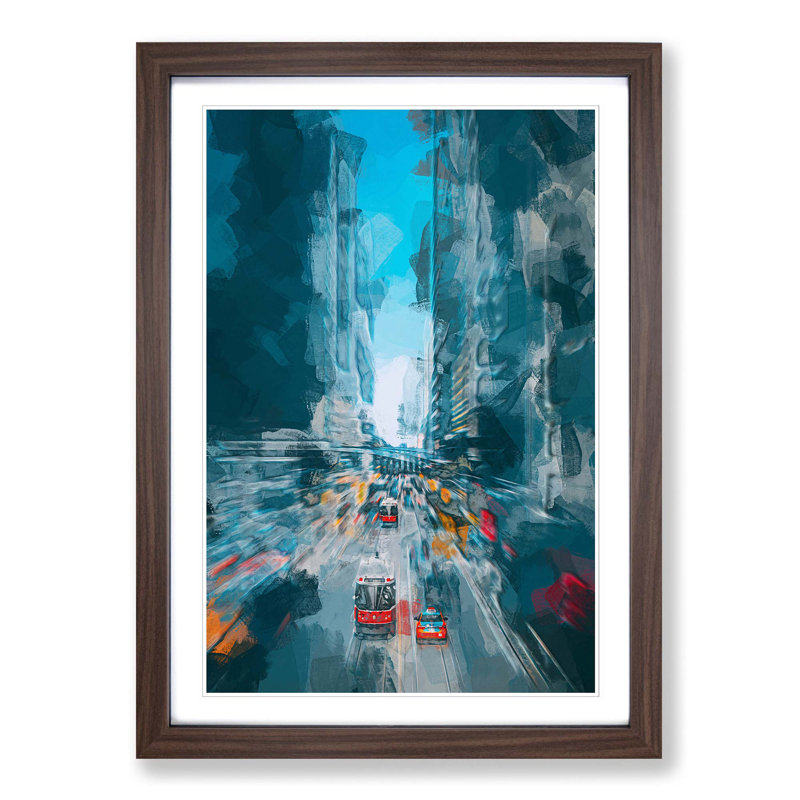 Toronto in Canada in Abstract - Picture Frame Graphic Art Print, Walnut, 91cm H x 60cm W x 2cm D