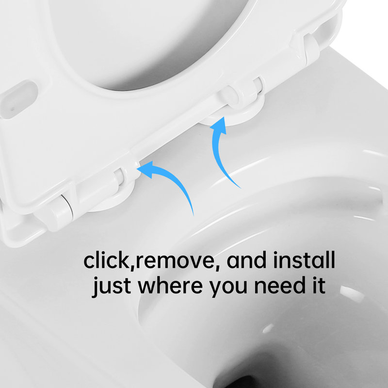 Toilette en céramique blanche, hauteur de confort allongée de 1,1 / 1,6, et siège à fermeture prolongée T039wt