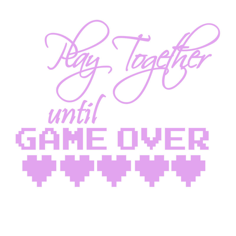 Ensemble d'adhésif décoratif 100 pièces Play Together jusqu'à Game Over, H 37 po x l 28 po, Lilas