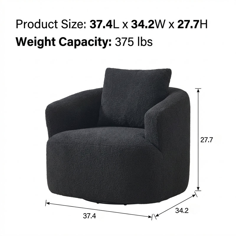Fauteuil confortable pivotant à 360 degrés avec design ergonomique