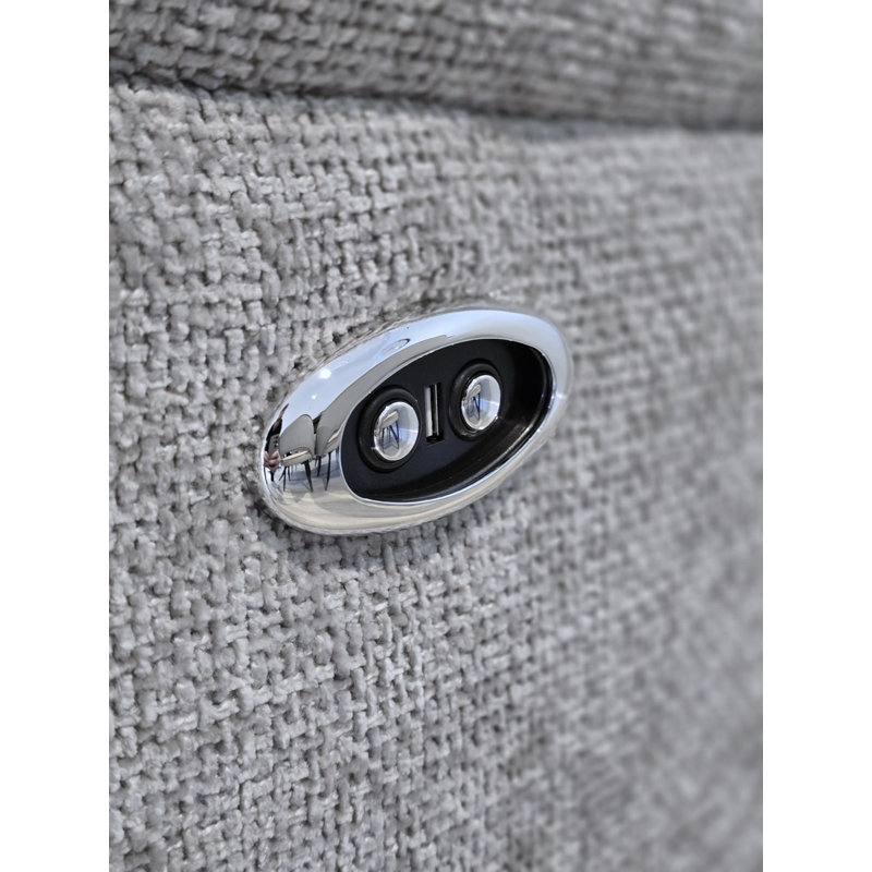 Rosevale Manual Recliner Armchair - Silver, 102" H x 140" W x 93" D, Sliver Fabric, Power