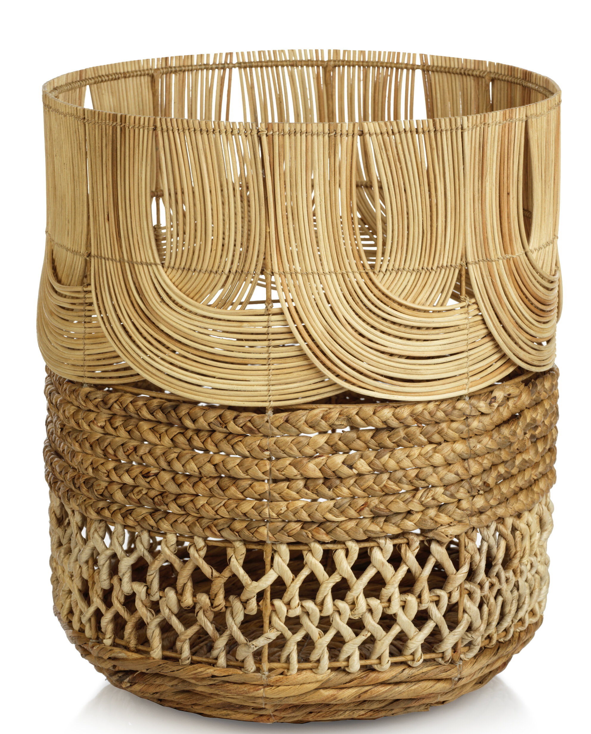 Woven Abaca Storage Basket with Lid, Small, Natural Sold by at Home