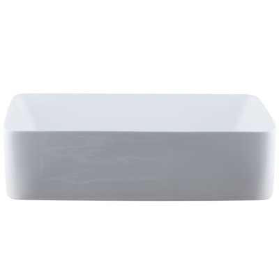 Lavabo de salle de bain rectangulaire en céramique