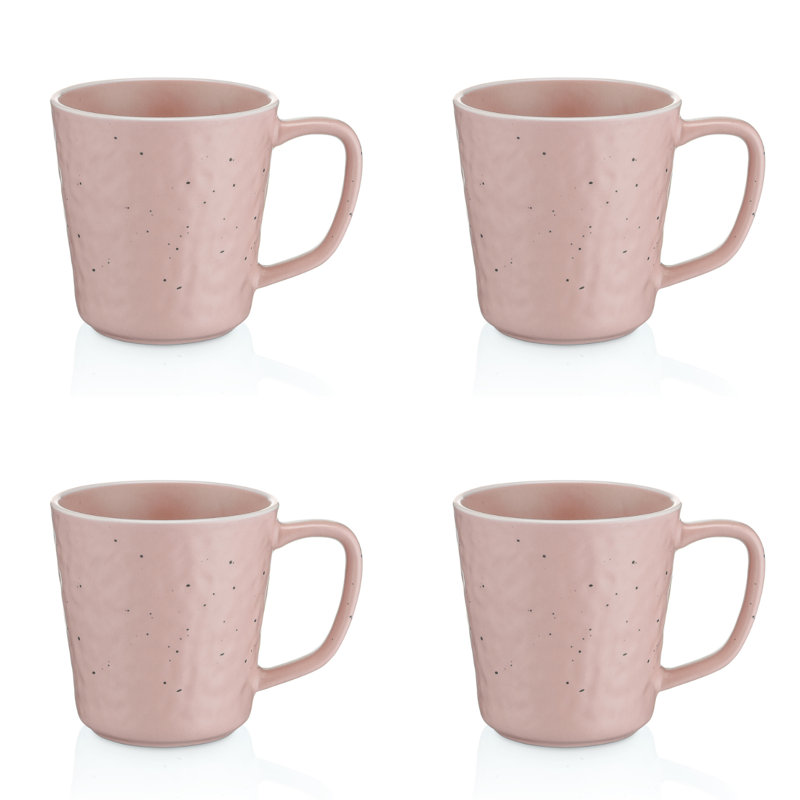 Stone Lain Elena 4-Piece Mug Set Stoneware, Pink